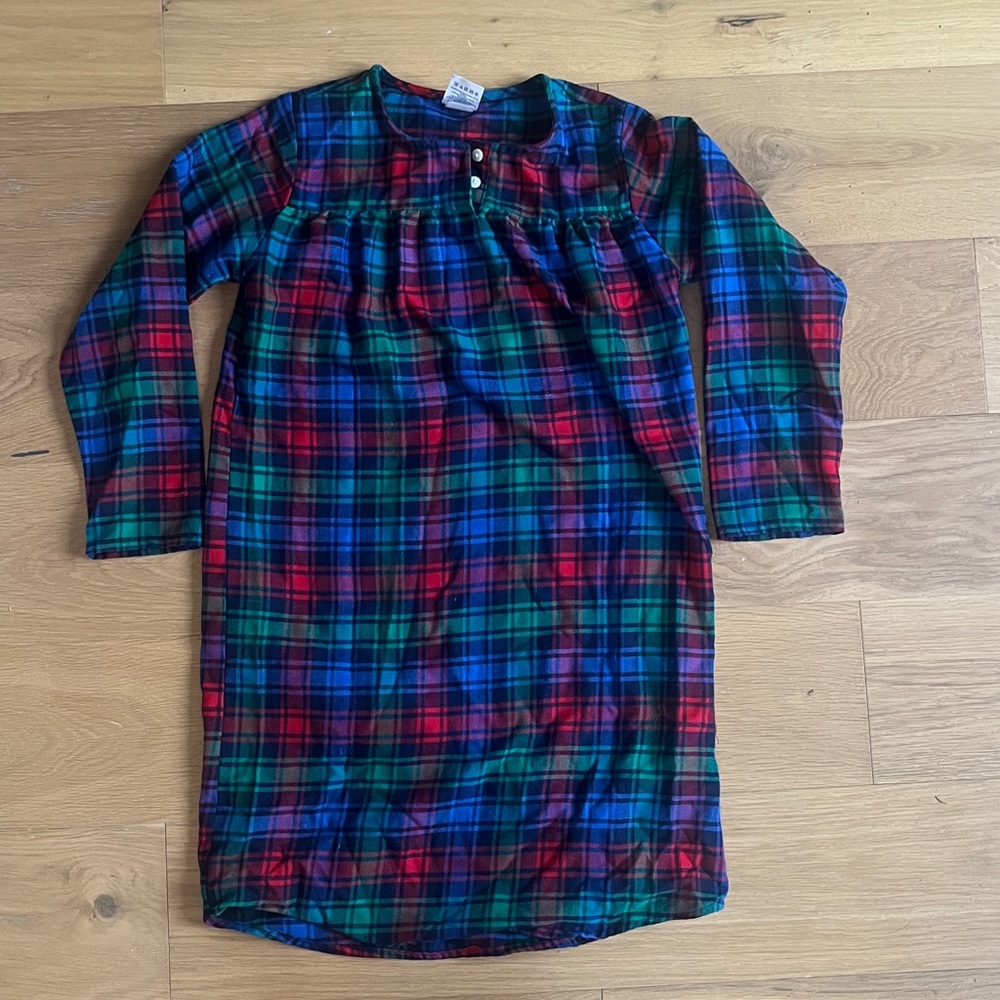Lands' End Multicolor Flannel Nightgown